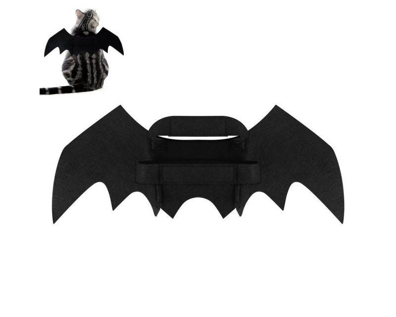 DOPWii Dekoobjekt Halloween Haustier Flügel 45×16 cm,Schwarze Filz-Bat Wings (1 St), für kleine Katzen & Hunde,Gothic Halloween Kostüm Dekoration von DOPWii