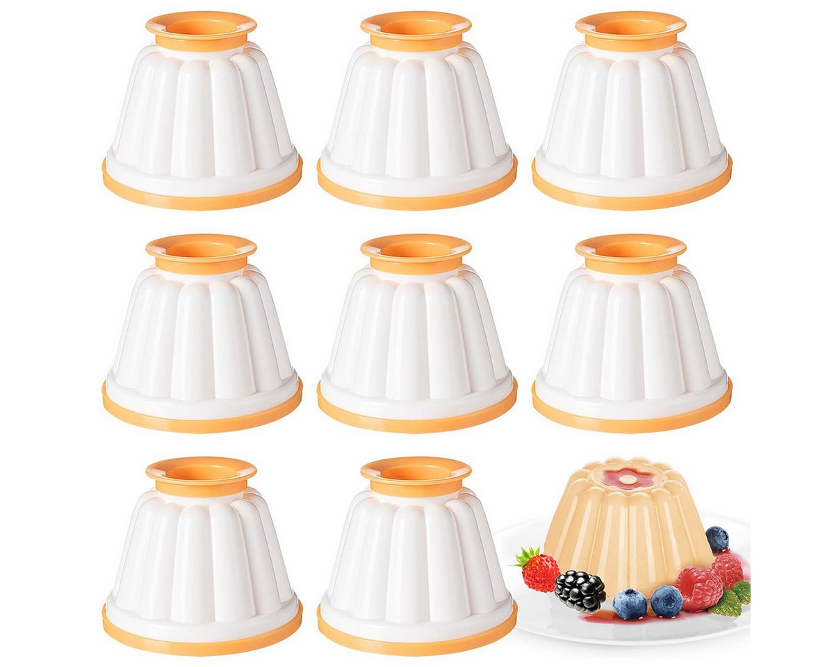 DOPWii Eiswürfelform 8er Puddingformen, wiederverwendbare italienische Puddingbecher, (8-tlg), sicher und geruchlos, leicht zu schälen und zu reinigen von DOPWii