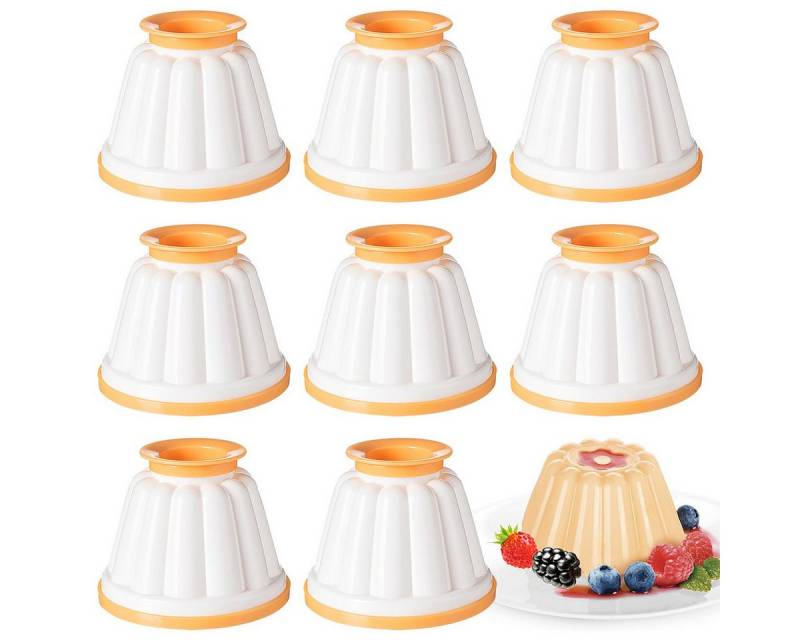 DOPWii Eiswürfelform 8er Puddingformen, wiederverwendbare italienische Puddingbecher, (8-tlg), sicher und geruchlos, leicht zu schälen und zu reinigen von DOPWii
