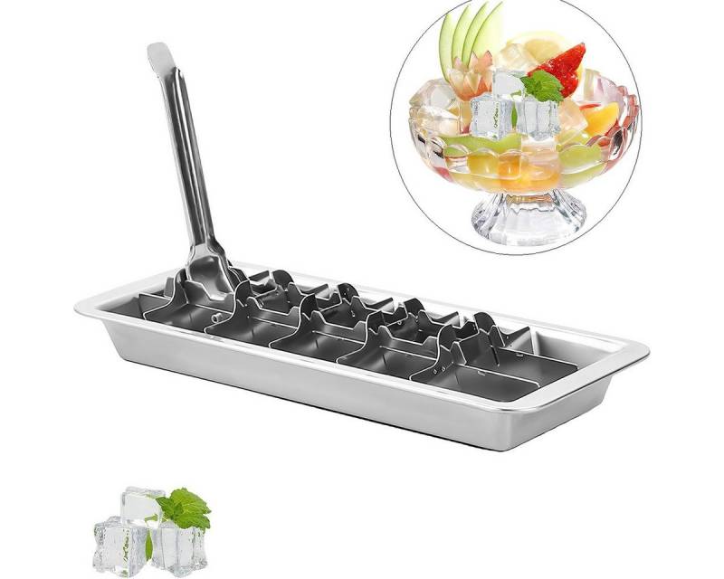 DOPWii Eiswürfelform Eiswürfelform,Edelstahl,BPA-frei,Eiswürfelformen für Partys und Küchen, (1-tlg), Hebelgriff für einfaches Entnehmen 18 Eiswürfel pro Durchgang von DOPWii