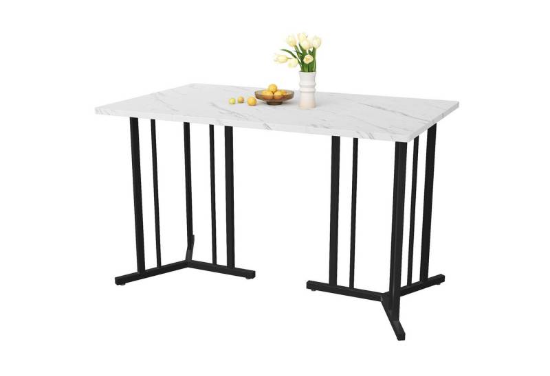 DOPWii Esstisch 140x80cm Esstisch,Küchentisch,Einzigartig Gestell aus Metall, Rechteckiger Esstisch,Küchentisch mit verstellbaren Füßen von DOPWii