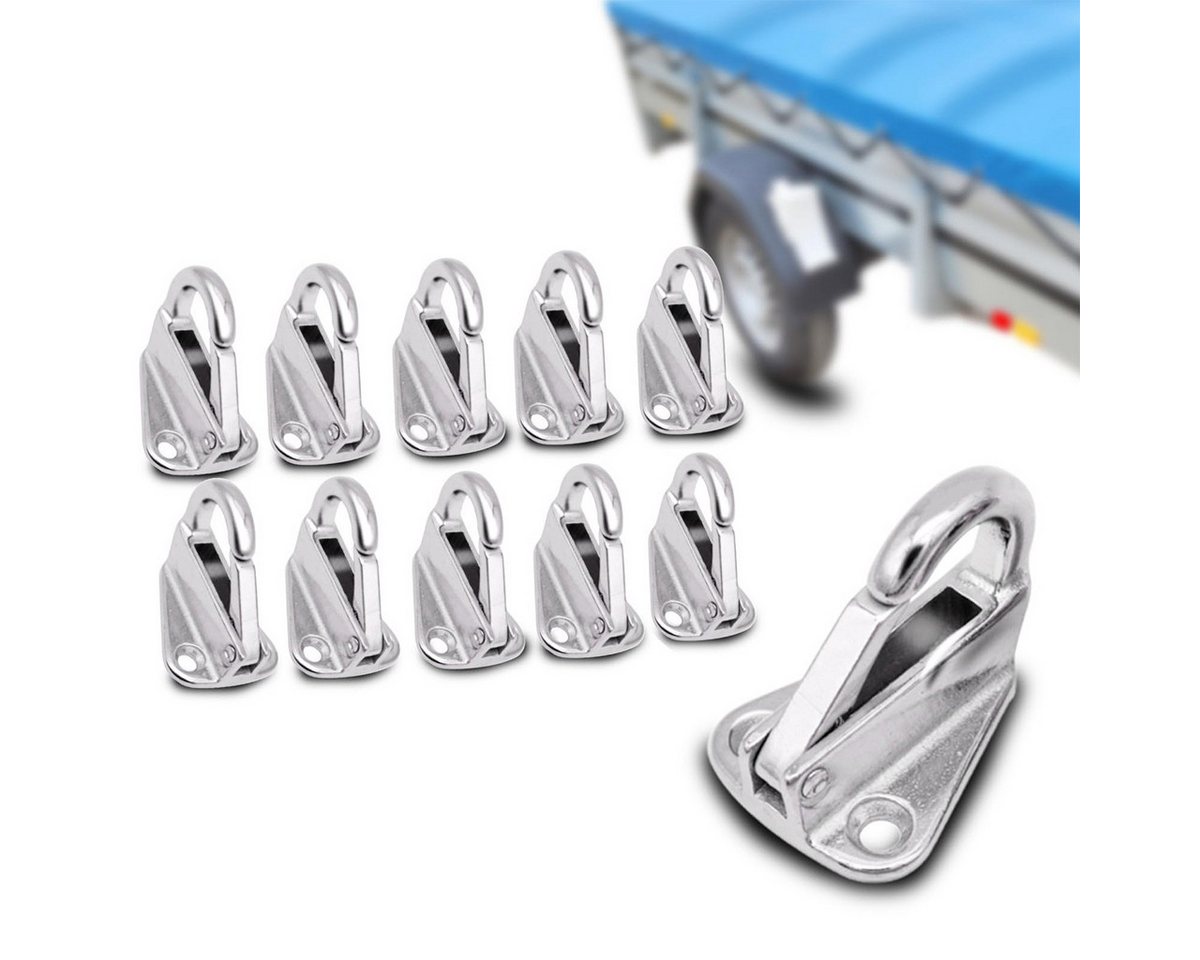 DOPWii Faltenhaken 10 Stück Marine Federklapphaken aus Edelstahl,Universell Fenderhaken, (10-St), für Boote und Wandmontage,Sicherheitshaken mit Schnappverschluss von DOPWii