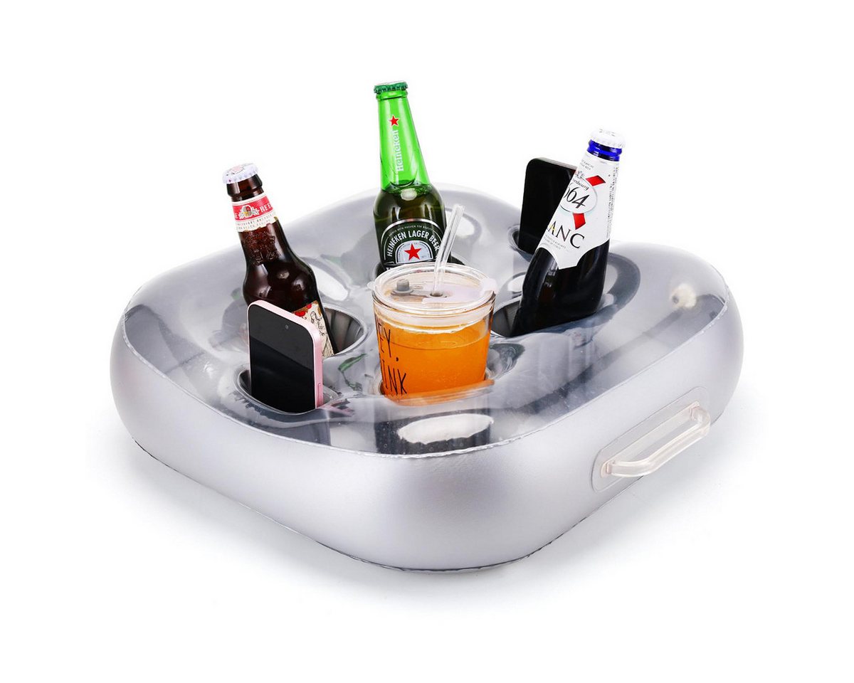 DOPWii Flaschenregal Aufblasbarer Getränkehalter für Pool und Strand, 4 Fach Design, 1-tlg., schwimmende Eisbar,47x45cm Schwimmender für Flaschen, Snacks und Handy DOPWii Flaschenregal Aufblasbarer Getränkehalter für Pool und Strand, 4 Fach Design, 1-tlg., schwimmende Eisbar,47x45cm Schwimmender für Flaschen, Snacks und Handy von DOPWii