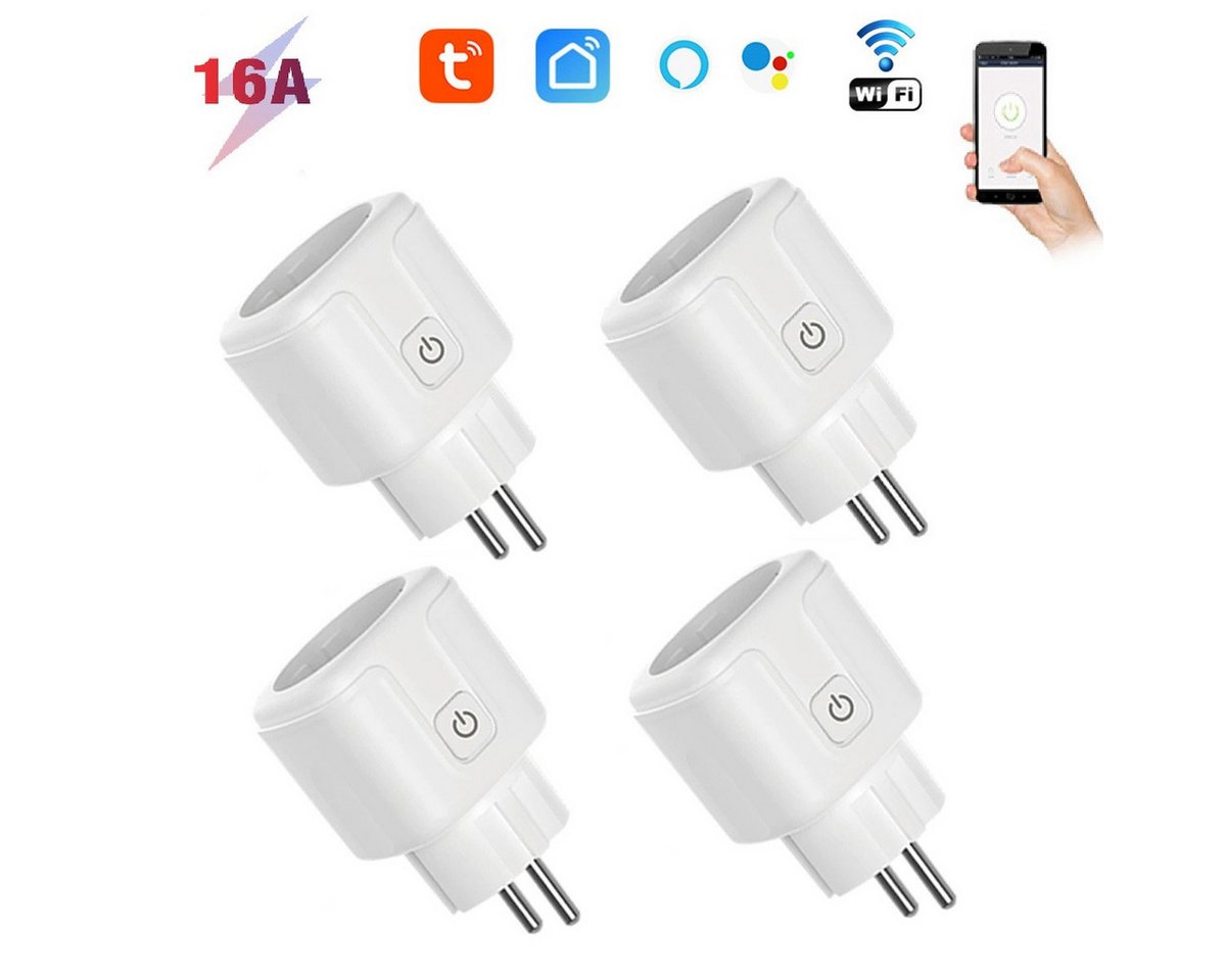 DOPWii Funksteckdose 4er 16A Smart Steckdose mit App Steuerung, WLAN-Steckdose, Smart Plug, 4-St. DOPWii Funksteckdose 4er 16A Smart Steckdose mit App Steuerung, WLAN-Steckdose, Smart Plug, 4-St. von DOPWii