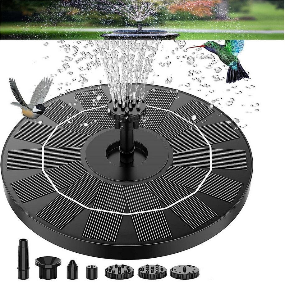 DOPWii Gartenbrunnen Solarbrunnen,1.2W-Solar Springbrunnen,Solar Teichpumpe Außen,6 Nozzle, (1 tlg) von DOPWii