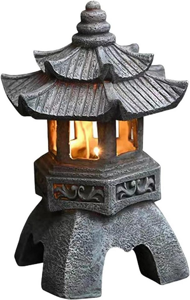 DOPWii Gartenleuchte Solar-pagoden-laterne,Japanische Stil, rost-,wetter- und UV-beständig von DOPWii