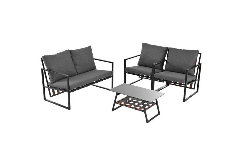 DOPWii Gartenlounge-Set Gartenmöbel Sitzgarnitur Garten-Garnitur,Gartenlounge für 4 Personen, (1-tlg), mit Sofa,Couchtisch & Kissen,Abnehmbarer und waschbarer Stoffbezug von DOPWii