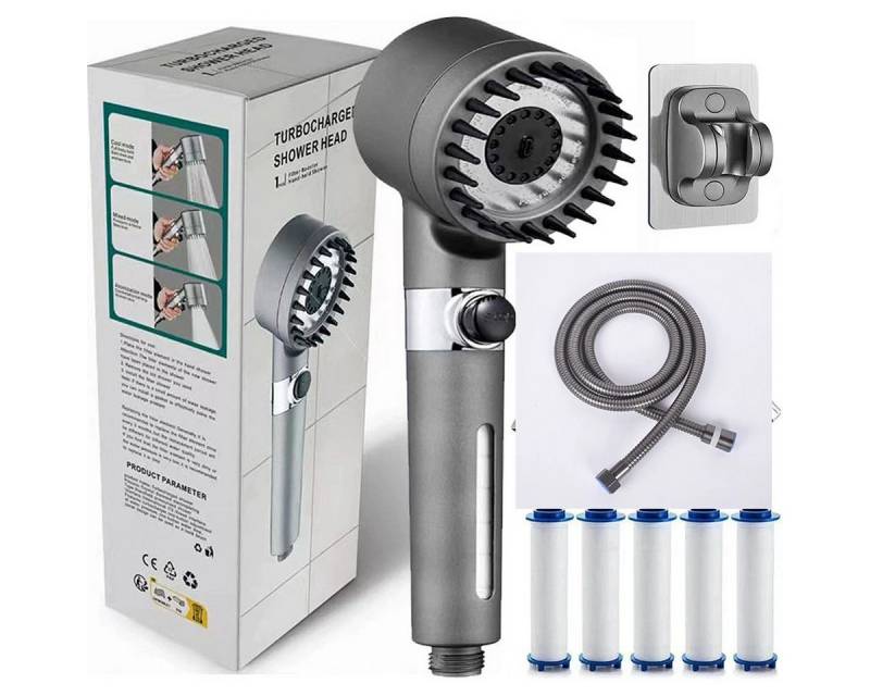 DOPWii Handbrause Sparduschkopf mit Silikon-Massage, Filter und 3 Strahlarten, Hochdruck Handbrause für Bad und Haustiere, Wassersparend Handbrause DOPWii Handbrause Sparduschkopf mit Silikon-Massage, Filter und 3 Strahlarten, Hochdruck Handbrause für Bad und Haustiere, Wassersparend Handbrause von DOPWii