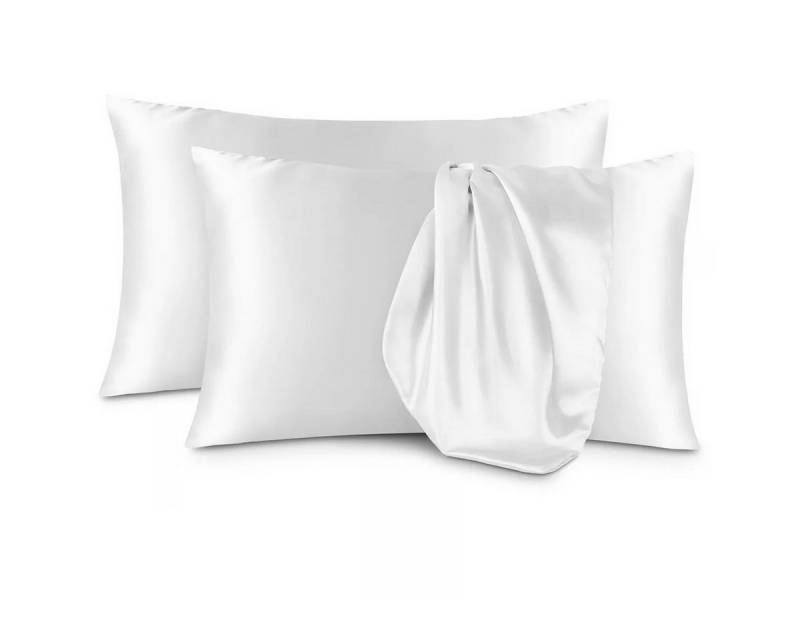 DOPWii Kissenbezug 2er Pack,Einfarbiges Satin Kissenbezug Set,Umschlagverschluss,51x66cm, (2 Stück), Größe S,Kunstseide Kissenbezug,Ohne Kissenfüllung,100% Polyester von DOPWii