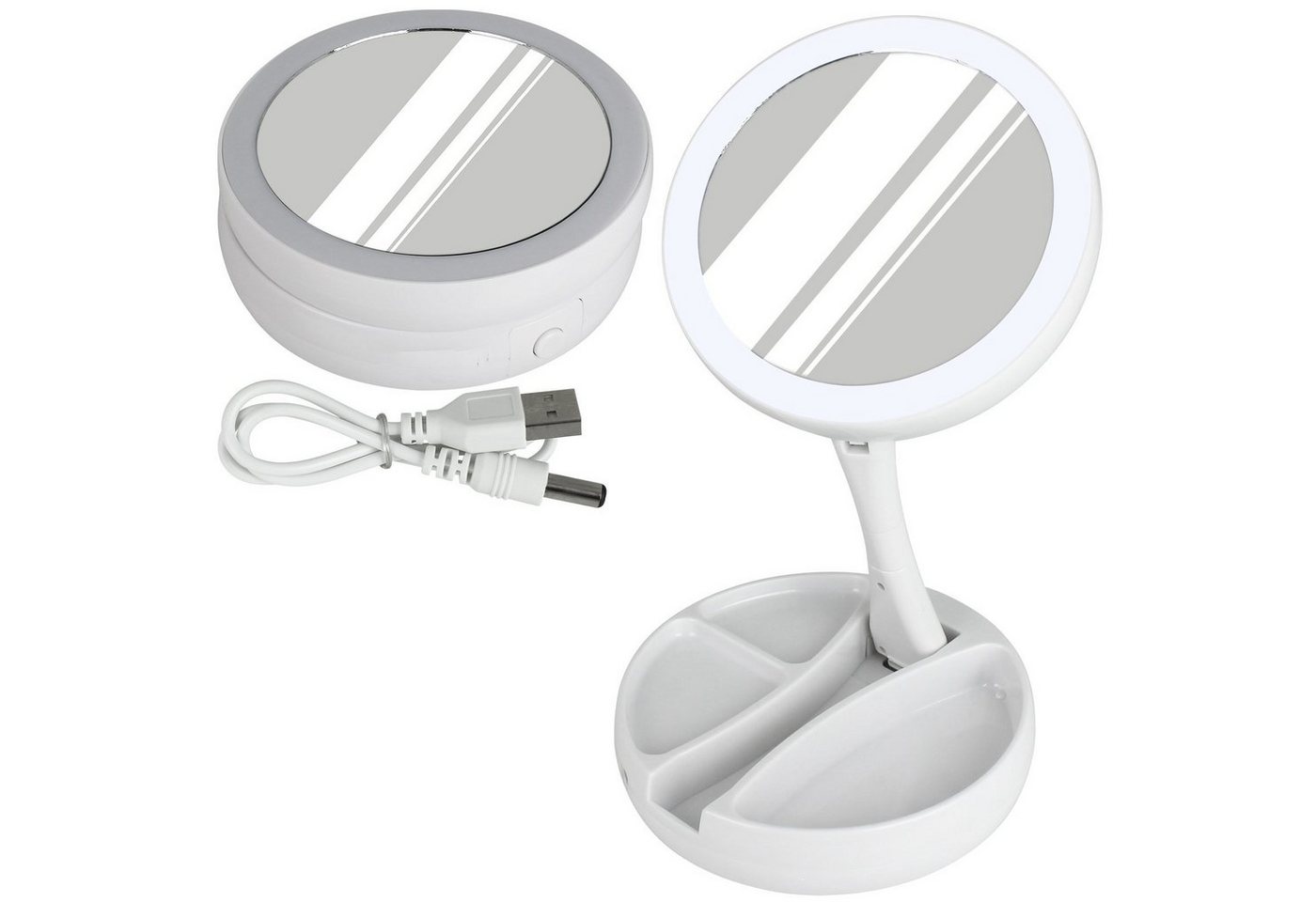 DOPWii Kosmetikspiegel LED Kosmetikspiegel,mit Licht,doppelseitiger,1-10 fache Vergrößerung von DOPWii