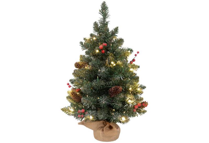 DOPWii Künstlicher Weihnachtsbaum Weihnachtsbaum mit LED-Beleuchtung,60 cm, Tannenzapfen und rote Beeren, künstlicher Baum, warmweißen Lichtern & Stofffuß, für Innenräume DOPWii Künstlicher Weihnachtsbaum Weihnachtsbaum mit LED-Beleuchtung,60 cm, Tannenzapfen und rote Beeren, künstlicher Baum, warmweißen Lichtern & Stofffuß, für Innenräume von DOPWii