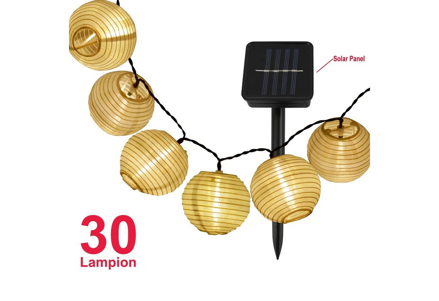 DOPWii LED-Lichterkette Außen Lichterkette Solar,6m 30 Lampions,IP44,Garten,Balkon,Hof Deko, Mini-Stringlaternen für den Außenbereich, kleine Laternen DOPWii LED-Lichterkette Außen Lichterkette Solar,6m 30 Lampions,IP44,Garten,Balkon,Hof Deko, Mini-Stringlaternen für den Außenbereich, kleine Laternen von DOPWii