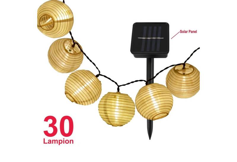 DOPWii LED-Lichterkette Außen Lichterkette Solar,6m 30 Lampions,Garten,Balkon,Hof Deko, Mini-Stringlaternen für den Außenbereich, kleine Laternen von DOPWii