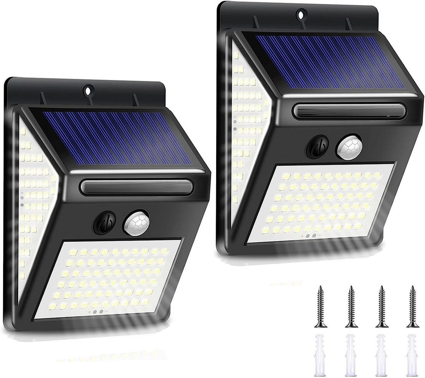 DOPWii LED Solarleuchte 2PCS Solarlampen,mit Bewegungsmelder,140 LED Lampenperlen,IP65, LED fest integriert von DOPWii