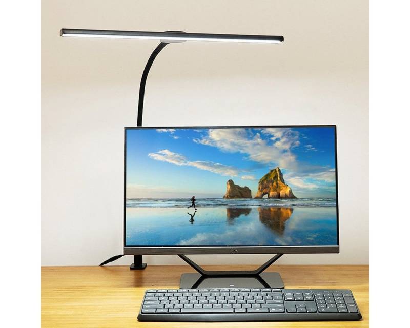 DOPWii LED Tischleuchte Schreibtischlampe mit verstellbarem Arm, Klemmleuchte für Schreibtisch, Led Tischleuchte,Verstellbarer Klemmleuchte von DOPWii