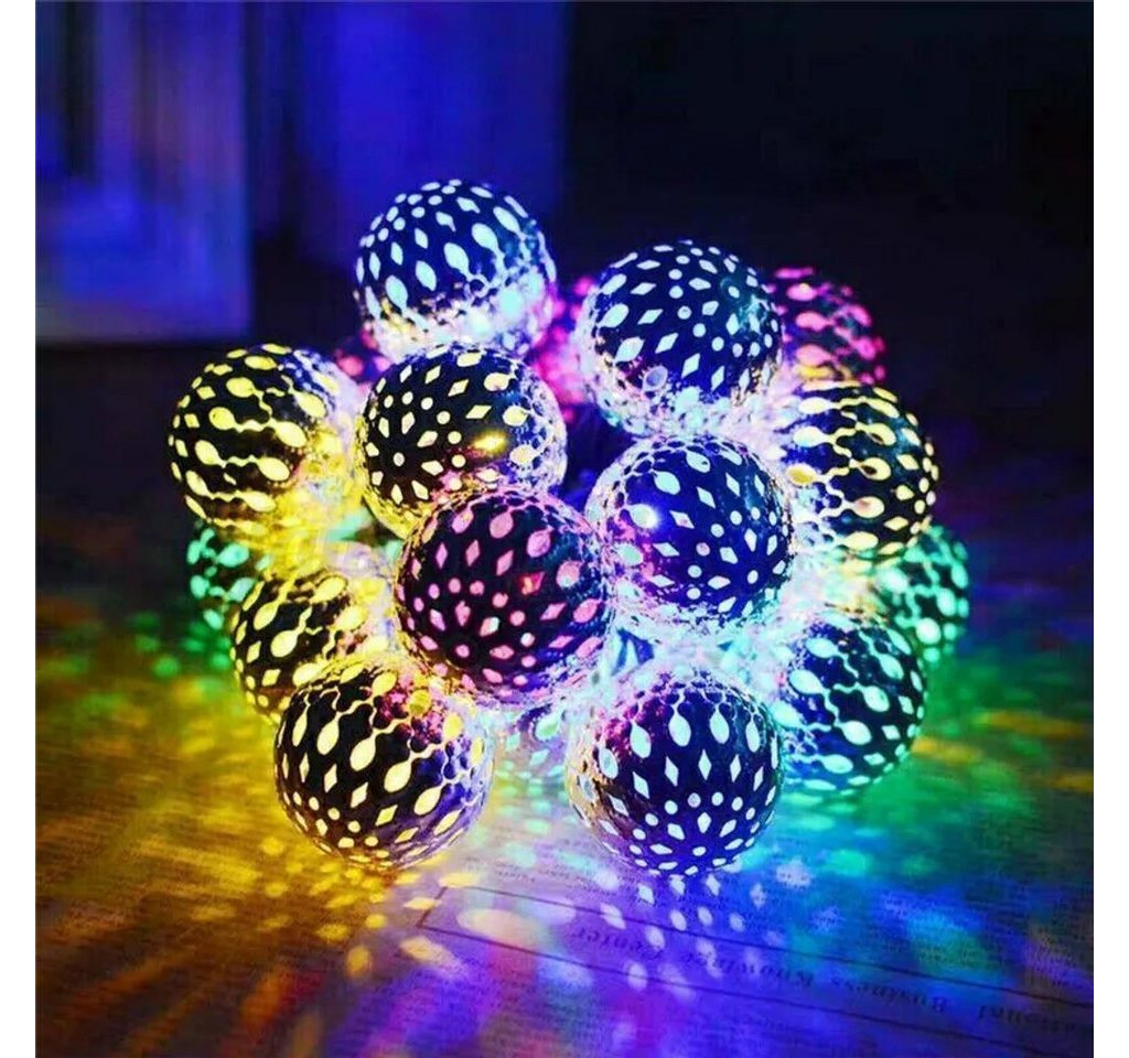 DOPWii Lichterkette Marokkanische Lichterkette,7M 50 LED Solar Lichterketten, Einstellbare 8 Modi, Wasserdicht Lichterkette (Bunte) von DOPWii