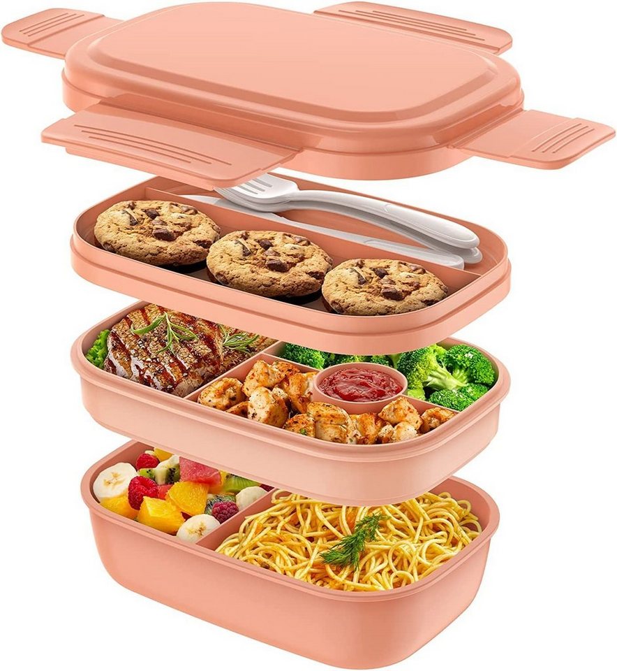 DOPWii Lunchbox 1900ML Lunchbox für Erwachsene,Brotdose Kinder mit Fächer von DOPWii