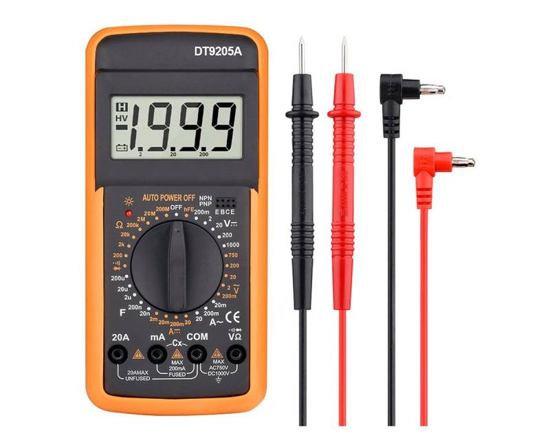 DOPWii Multimeter Digital Multimeter LCD Digitaler Strommessgerät AC DC Ohm, (1 St), Universal Spannungsmessgeräte Voltmeter Amperemeter Universalmessger von DOPWii