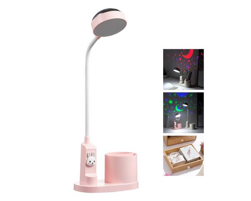 DOPWii Nachtlicht LED-Stifthalterleuchte, dimmbare Projektion verstellbarer Lichtmast, Tischlampe,Stifthalter & Projektionslampe 2-in-1,für Lernen & Ambiente von DOPWii