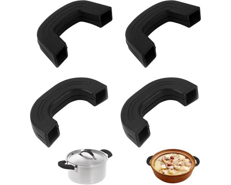 DOPWii Pfannengriff 4 Stück Topfgriffe,Topfgriffe aus Silikon,Schutzgriffe,U-förmig, verbrühungssicher und hochtemperaturbeständig von DOPWii