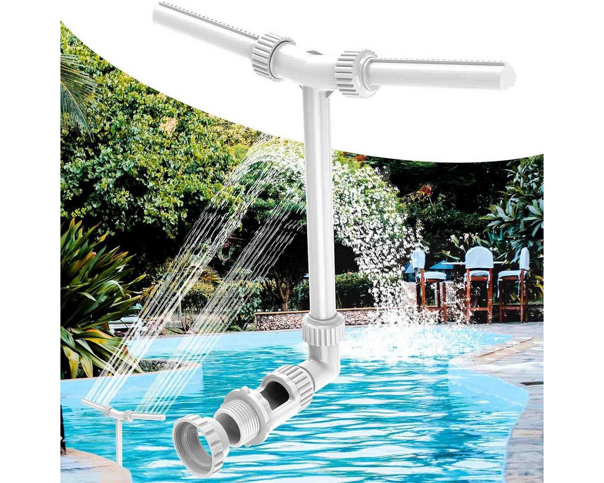 DOPWii Poolwasserfall Wasserbrunnen Dual Spray Einstellbarer Pool Wasserfall Brunnen (1 St), für Über Inground Spa Kühles Warmes Wasser Temperaturen von DOPWii