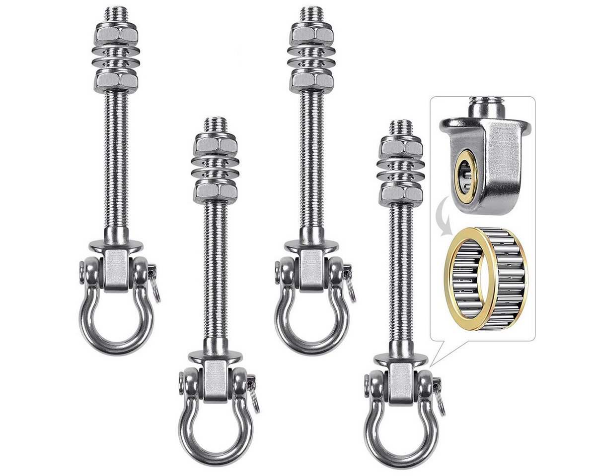 DOPWii Schaukelhaken 4 Schaukelhaken, Holzbalkenlager, Schaukelhaken Edelstahl 304, (4-St), Sandsackhaken, Maximale Tragkraft 680 kg von DOPWii