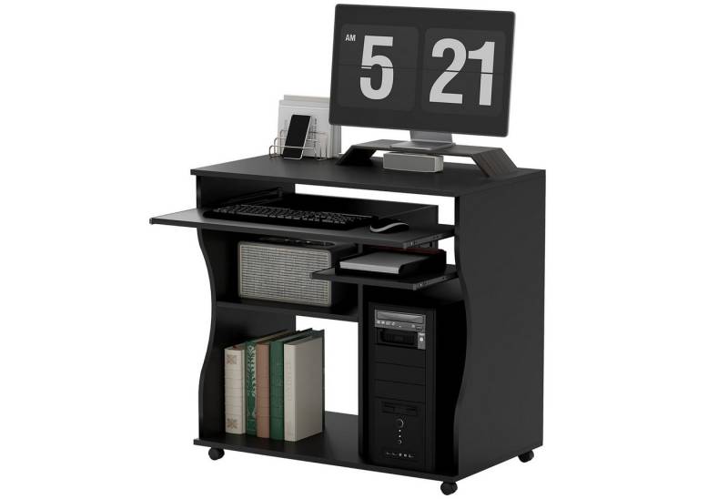 DOPWii Schreibtisch Computertisch mit Rollen, Schreibtisch mit Stauraum, 80 x 48 x 75 cm (1-St., Schreibtisch *1), 80cm x 48cm x 75cm,Computertisch mit Rollen von DOPWii