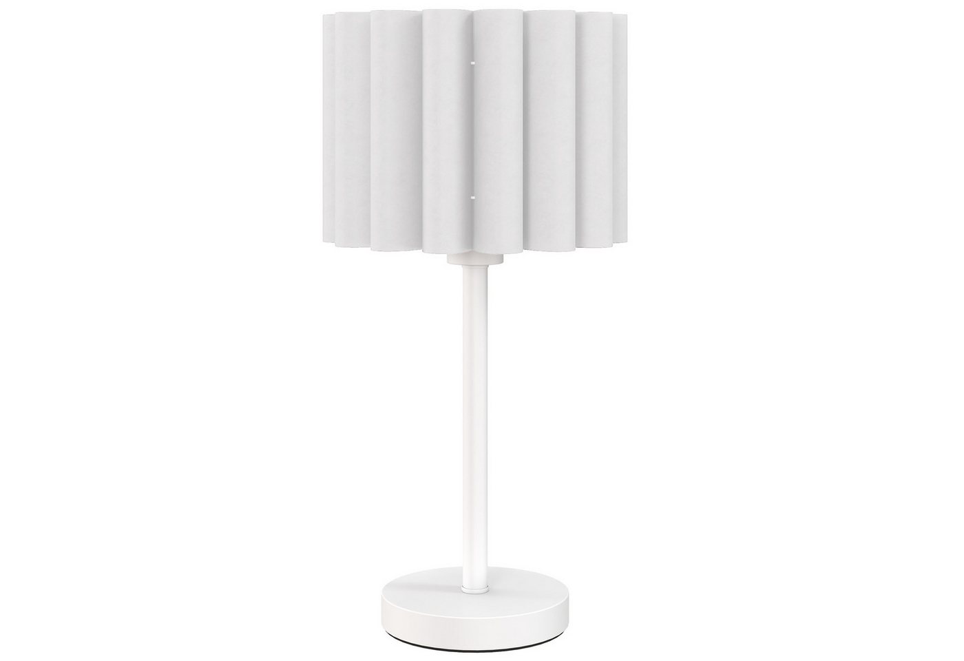 DOPWii Schreibtischlampe Retro Tischlampe,Nachttischlampe,Kunststoff-Schirm,Knopfschalter, Gesamtgröße Ø25×48,5 cm, Lampenschirm Ø24,5 × 18 cm, Basis Ø15×2,5 cm von DOPWii