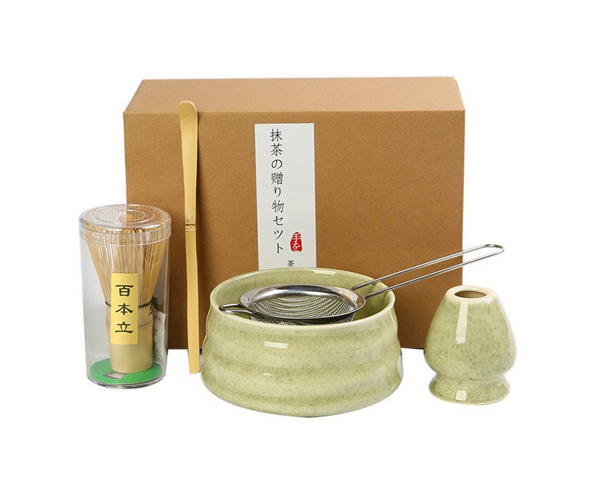 DOPWii Teeservice 5-teiliges Matcha-Besen-Set mit Matcha-Schale,Chasen-Halter,Chasen (5-tlg), Einsteiger-Matcha-Set aus Keramik, Teestube, Yogastudio von DOPWii