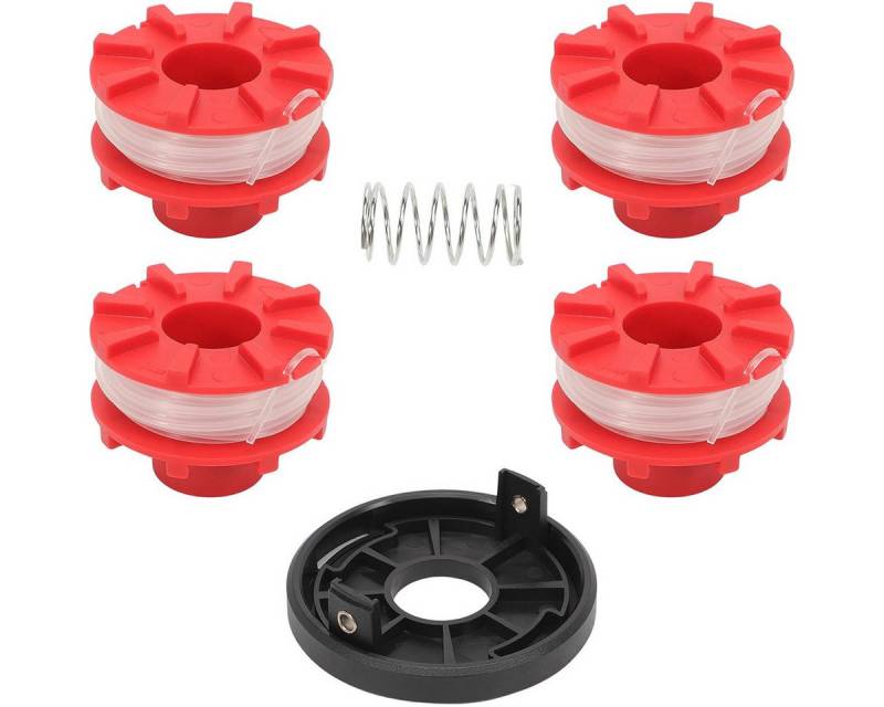 DOPWii Trimmerfaden Fadenspule für Einhell Rasentrimmer, 4 Spulen 1 Deckel und 1 Feder, (1-St), 4 Spulen (8 m Draht, Ø 2 mm), 1 Deckel, 1 Feder von DOPWii