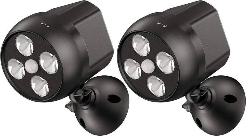 DOPWii Wandleuchte 2x4 LEDs Bewegungsmelder für Aussen,Batteriebetriebene Aussenlampe von DOPWii