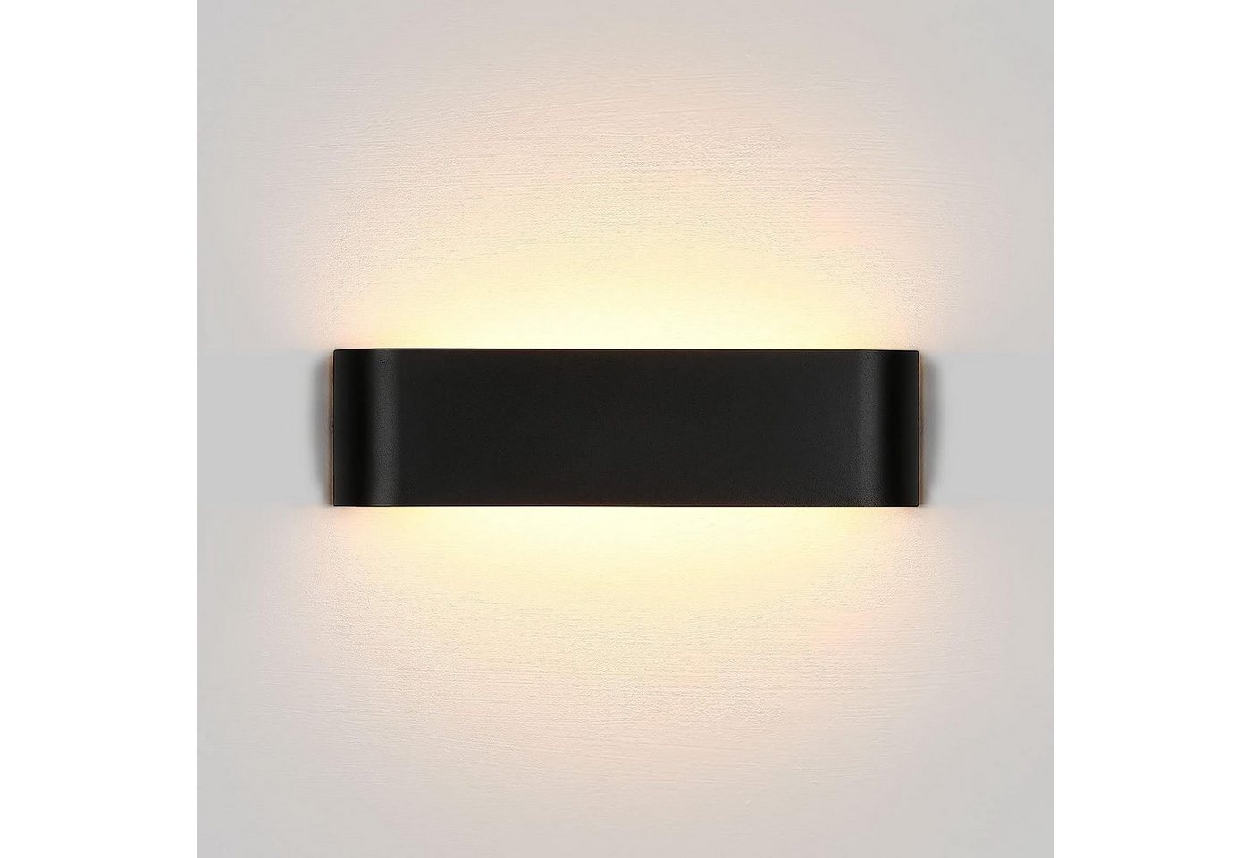 DOPWii Wandleuchte LED 12W Wandbeleuchtung 3000K Wandlampe warmweißes Licht, LED fest integriert von DOPWii