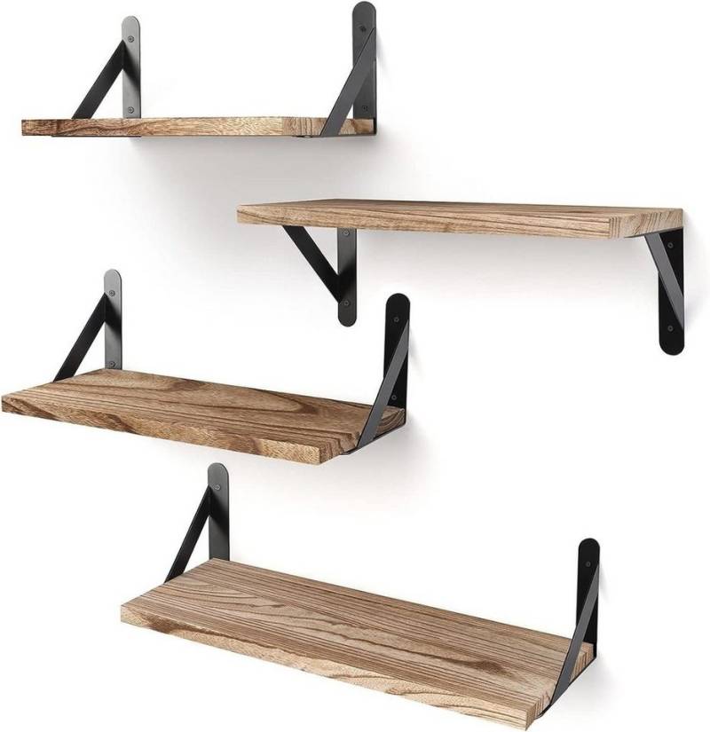 DOPWii Wandregalhalter Wandregal 4er Set,Schweberegale,Hängeregal Holzregal Wand Dekor, 4-tlg. von DOPWii