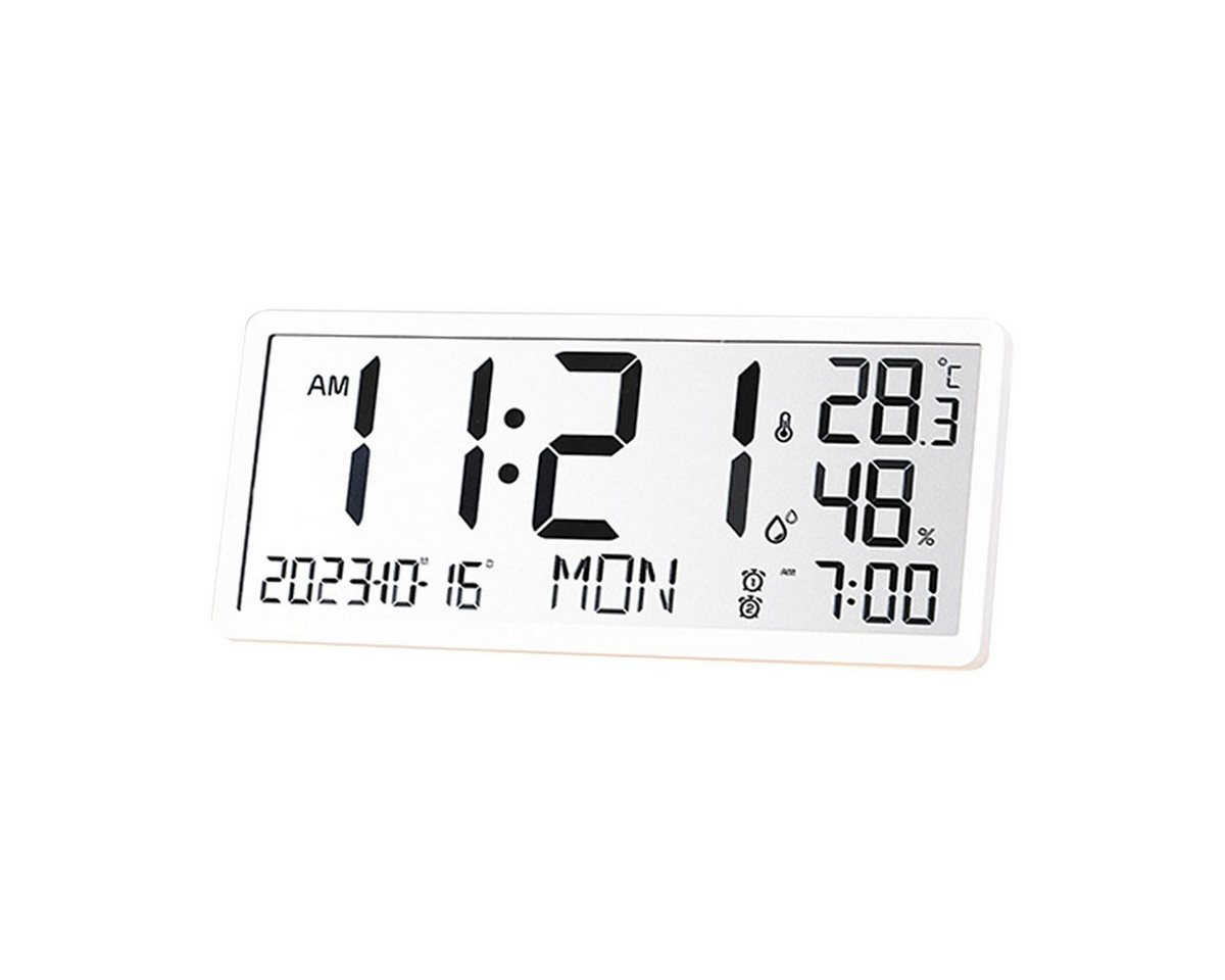 DOPWii Wanduhr LCD Wanduhr,Multifunktionale Großbild Uhr mit Temperatur,Kalender von DOPWii