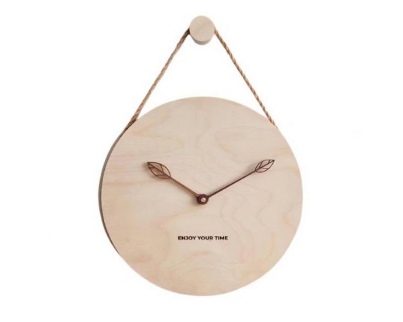 DOPWii Wanduhr Stilvolle Wanduhr aus Massivholz mit einem Durchmesser von 30 cm von DOPWii