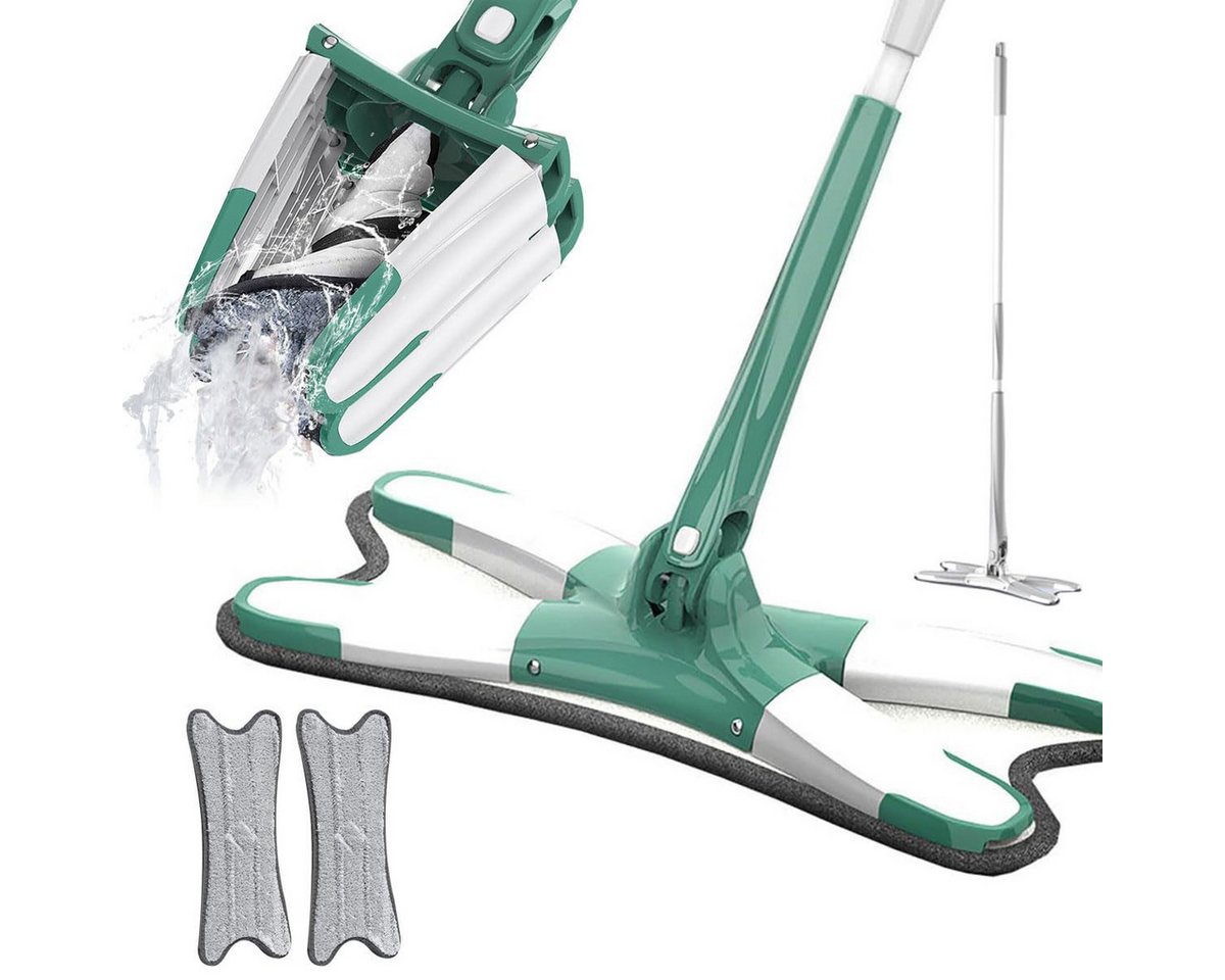 DOPWii Wischmopp Bodenwischer, X-förmiger großer Flachwischer, 360° schwenkbares, Bodenwischer-Set mit 2 wiederverwendbaren Mikrofaser-Mop-Pads DOPWii Wischmopp Bodenwischer, X-förmiger großer Flachwischer, 360° schwenkbares, Bodenwischer-Set mit 2 wiederverwendbaren Mikrofaser-Mop-Pads von DOPWii