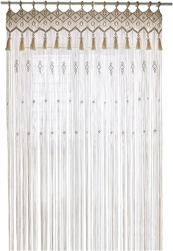 DOPWii Wandteppich Wandbehang Tapisserie,Handgewebte Makramee Vorhang,Boho Wanddekoration, 2, 85*200cm von DOPWii