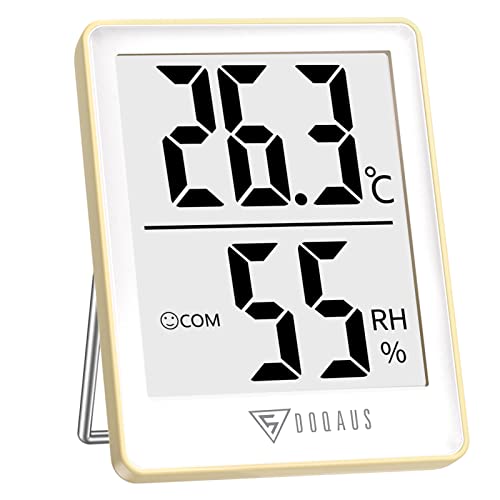 DOQAUS Thermometer Hygrometer Innen Digital Raumthermometer Luftfeuchtigkeitsmesser mit 5s Fast Refresh Temperatur Luftfeuchtigkeit Monitor für Schlafzimmer, Babyzimmer, Keller, Gewächshaus, Büro von DOQAUS