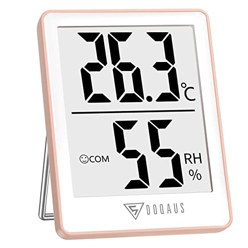 DOQAUS Thermometer Hygrometer Innen Digital Raumthermometer Luftfeuchtigkeitsmesser mit 5s Fast Refresh Temperatur Luftfeuchtigkeit Monitor für Schlafzimmer, Babyzimmer, Keller, Gewächshaus, Büro von DOQAUS