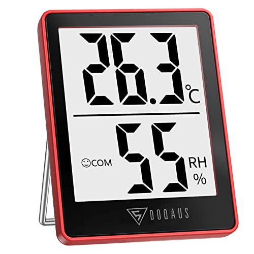 DOQAUS Thermometer Hygrometer Innen Digital Raumthermometer Luftfeuchtigkeitsmesser mit 5s Fast Refresh Temperatur Luftfeuchtigkeit Monitor für Schlafzimmer, Babyzimmer, Keller, Gewächshaus, Büro von DOQAUS