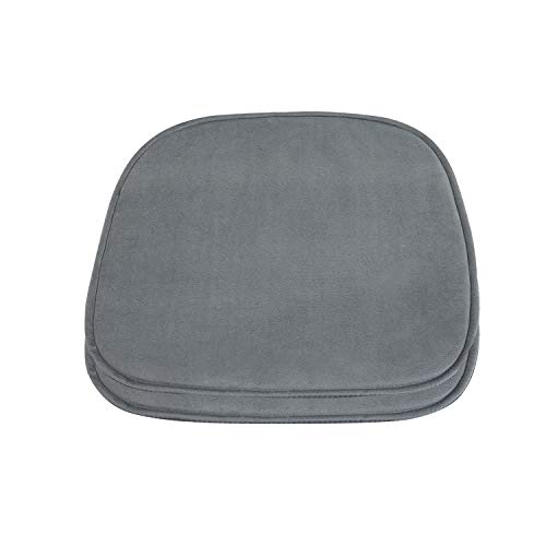 DORAFAIR 2er Set Stuhlkissen Samt Eckig Sitzkissen Sitzauflage Gepolstert für Stühle in Haus und Garten, 39 x 38 x 1.7 cm, Grau von DORAFAIR