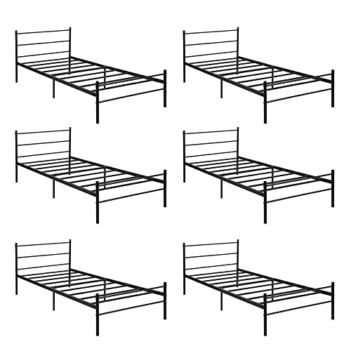 DORAFAIR 6er-Pack Metallbett Bettgestell Einzelbett Bettrahmen Gästebett Bett 90x190 von DORAFAIR