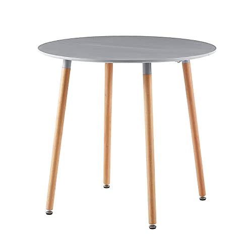 DORAFAIR Runder Esstisch Küchentisch Modern Konferenztisch, Beistelltisch skandinavisch, 80 * 80 * 74.5 cm, Grau von DORAFAIR
