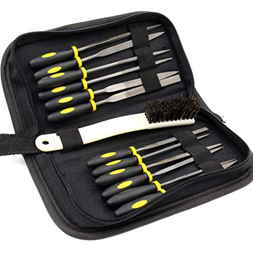 12PCS kleine Holzfeilen und Raspeln Set, sortierte Handfeile Holz Raspel Set mit Reinigungsbürste, Mini Metall Nadelfeilen Set mit verschiedenen Formen und Größen für Holzschnitzerei Handwerk von DORALO