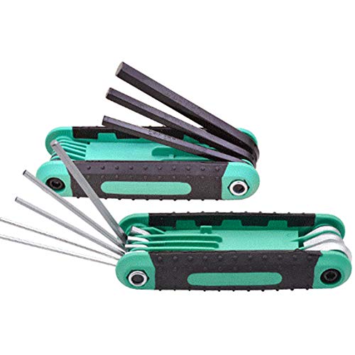 Folding Inbusschlüssel Set, tragbare 8 in 1 Inbusschlüssel Set, metrische DIY Multi-Tool-Schraubendreher für Fahrrad und Home Maintenance Repairing (2 Pack) von DORALO