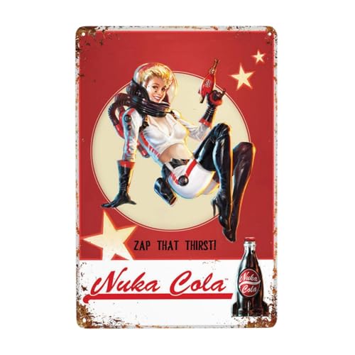 Vintage Metallschild, Nuka Cola Blechschild, lustiges Deko-Poster für Zuhause Mann Höhle Garage Bar Garten Wandtafel Eisenschild 20 x 30 cm von DORAM
