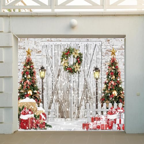DORCEV 2,1 x 2,4 m Weihnachten Garagentor Dekorationen verschneiten Winter Weihnachtskranz Banner Hintergrund Holztür Ziegel Wand Weihnachtsbaum Dekor Gold Xmas Balls Geschenke Foto Portrait Bokeh DORCEV 2,1 x 2,4 m Weihnachten Garagentor Dekorationen verschneiten Winter Weihnachtskranz Banner Hintergrund Holztür Ziegel Wand Weihnachtsbaum Dekor Gold Xmas Balls Geschenke Foto Portrait Bokeh von DORCEV