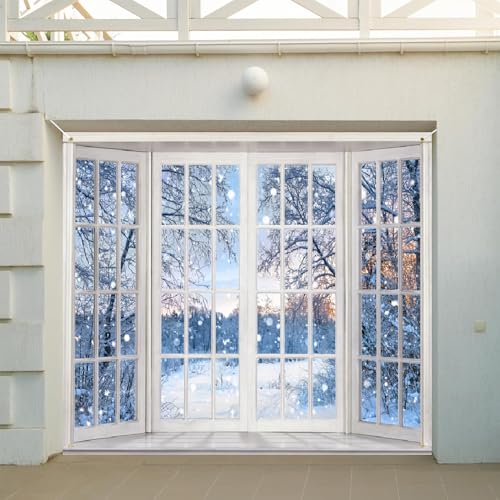 DORCEV 2,1 x 2,4 m Winter-Fenster-Garagentor-Banner weiß verschneites Wunderland Fotografie Hintergrund Schneeflocke Wald Winterszene Hintergrund für Let It Snow Urlaub Weihnachten Winter Party DORCEV 2,1 x 2,4 m Winter-Fenster-Garagentor-Banner weiß verschneites Wunderland Fotografie Hintergrund Schneeflocke Wald Winterszene Hintergrund für Let It Snow Urlaub Weihnachten Winter Party von DORCEV