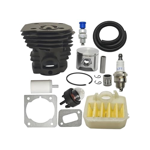 DORFEY Passend for H-u-s-q-v-a-r-n-a 350 351 353 346XP for Jonsered CS2150 Luft-Kraftstoff-Filterleitung Dekompressionsventil Kettensägenteil 44 mm Zylinderkolbensatz von DORFEY