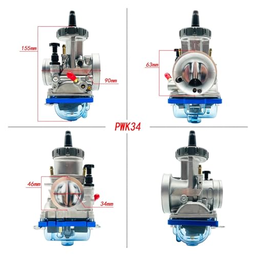 DORFEY Universal Carburador Fit for k-e-i-h-i-n Wettbewerb CNC Pwk33 34 35 36 38 40 42mm 2T 4T Hub Vergaser 34mm EXC12 LT USA 1998 ATV Moto(Pwk 34 Blue Bottom) von DORFEY